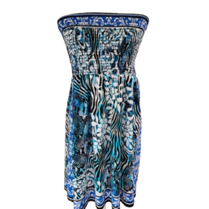 Cache Blue Shirred Strapless Floral Mini Dress Size Large EUC